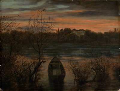 Barco solitário de Hans Thoma