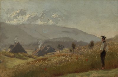 Jovem agricultor no campo de cereais de Hans Thoma