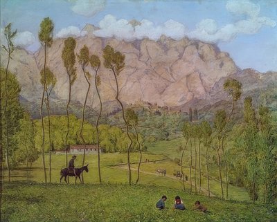Paisagem em Carrara. Por volta de 1910 de Hans Thoma