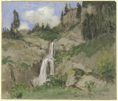 Paisagem com cascata (decoração para um teatro de marionetas) de Hans Thoma