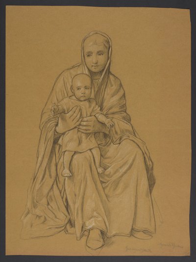 Maria com Jesus ao colo de Hans Thoma