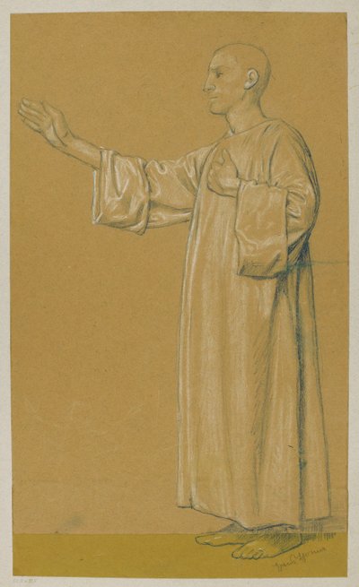 Mann in langer Tunika de Hans Thoma