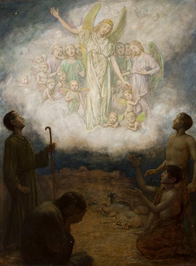 A aparição do anjo aos pastores de Hans Thoma