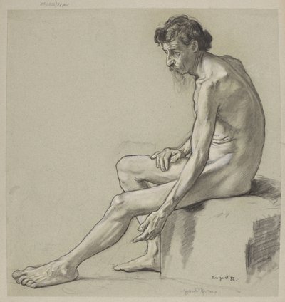 Estudo de um nu masculino de Hans Thoma