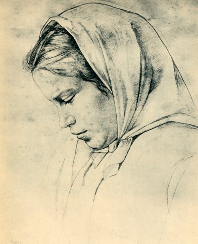 A irmã dos artistas Agathe, 1866, 1943. de Hans Thoma
