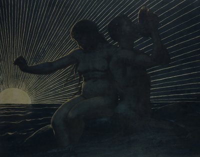 Par tritão, 1892 de Hans Thoma