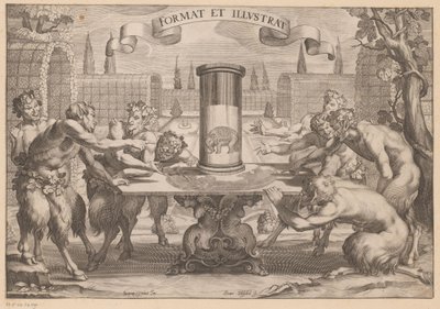 Satyrs em torno de uma anamorfose de um elefante
Format et Illustrat (título sobre o objecto) de Hans Troschel