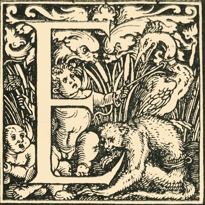 E - Um alfabeto de Hans Weiditz, c1520-1521, 1908. de Hans Weiditz