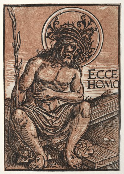 O Homem das Dores Sentado na Cruz, c. 1522 de Hans Weiditz