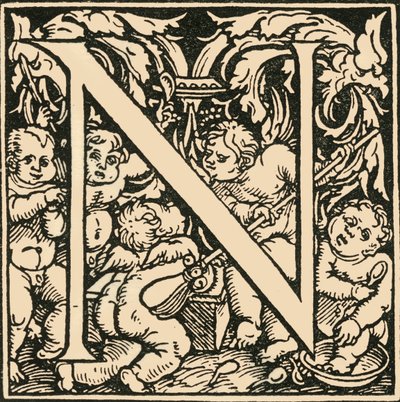 N - Um alfabeto de Hans Weiditz, c1520-1521, 1908. de Hans Weiditz