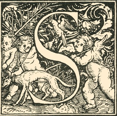 S - Um alfabeto de Hans Weiditz, c1520-1521, 1908. de Hans Weiditz