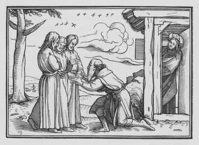 Abraão entretém três anjos, Gênesis XVIII, 2 de Hans after Holbein the Younger