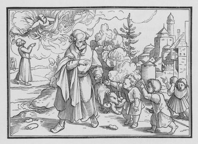 Ursos Destruem as Crianças que Zombaram de Eliseu, 2 Reis II, 23 de Hans after Holbein the Younger