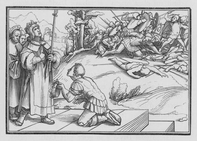 David Lamenteth sobre Saul e Jonathan, 2 Samuel I, 11 de Hans after Holbein the Younger