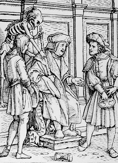 Morte e o Juiz, da Dança da Morte, gravada por Hans Lutzelburger, c.1538 de Hans after Holbein the Younger