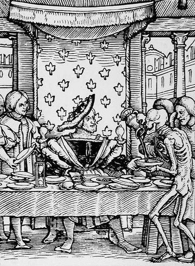 A morte e o rei, da dança da morte, gravura por Hans Lutzelburger, c.1538 de Hans after Holbein the Younger
