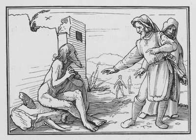 Elifaz Reprova o Jó por se Justificar, Jó XV, 1, 2 de Hans after Holbein the Younger