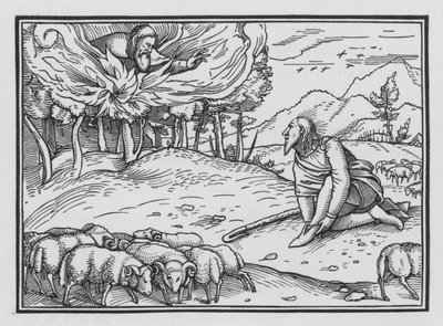 Deus aparece a Moisés em uma Sarça Ardente, Êxodo III, 5 de Hans after Holbein the Younger