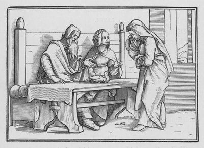 Ana no sofrimento reza por um filho, 1 Samuel I, 10 de Hans after Holbein the Younger