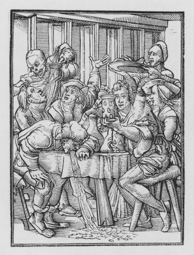 Dança da Morte de Holbein: Os Bêbados de Hans after Holbein the Younger
