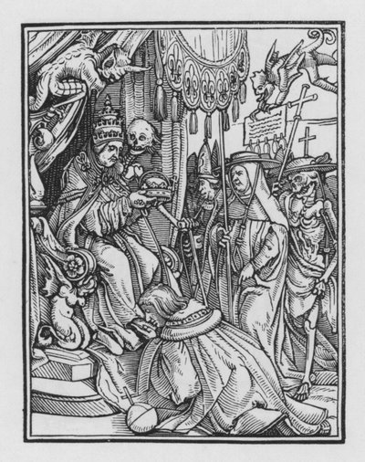 Dança da Morte de Holbein: O Papa de Hans after Holbein the Younger