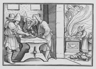Josias faz uma Páscoa solene para ser mantida, 2 Crônicas XXXV, 1 de Hans after Holbein the Younger