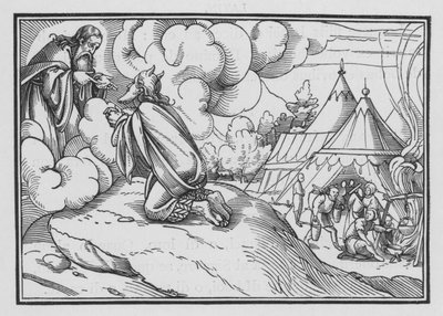 Moisés Consecrateth Aaron e seus filhos, Levítico VIII, 1-3 de Hans after Holbein the Younger