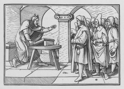 Moisés Exorta à Obediência dos Passos de Deus, Deuteronômio IV, 1 de Hans after Holbein the Younger
