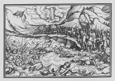 Faraó Segura os Israelitas, Êxodo XIV, 28 de Hans after Holbein the Younger