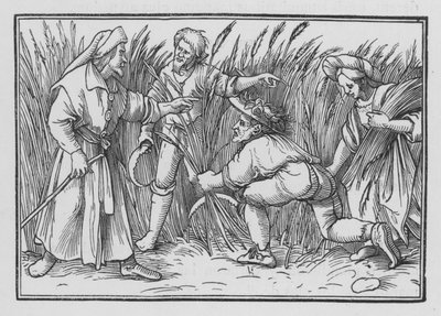 Rute Gleaneth nos campos de Boaz, Ruth II, 5 de Hans after Holbein the Younger