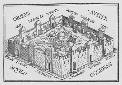 A visão das águas sagradas, Ezequiel XLVII, 1 de Hans after Holbein the Younger