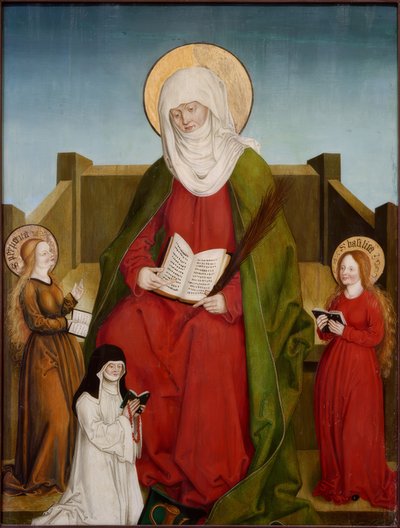 Santa Mônica com os santos Perpétua e Basílica e a reitora-reitora Magdalena Weinschenk de Hans und Jakob Strüb