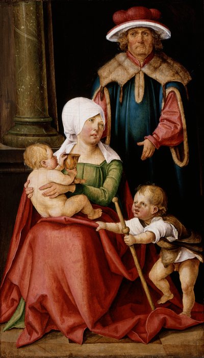 Mary Salome e Zebedee com os seus Filhos Tiago o Grande e João o Evangelista de Hans von Kulmbach