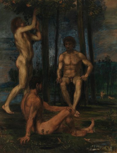 Três jovens sob laranjeiras de Hans von Marées