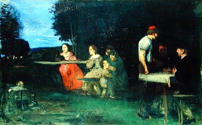 Uma cena romana de 1871 de Hans von Marées