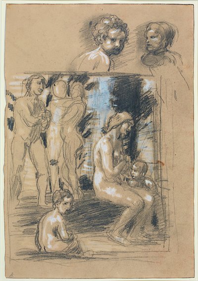 Estudo para a composição de In Praise of Modesty de Hans von Marées