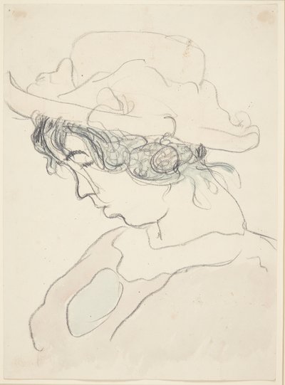 Menina com um chapéu rosa, a irmã do artista Anna de Harald Giersing