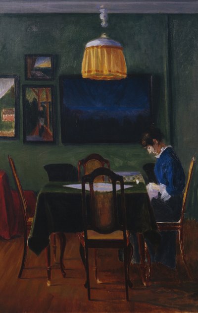 Por luz de lâmpada de Harald Oscar Sohlberg