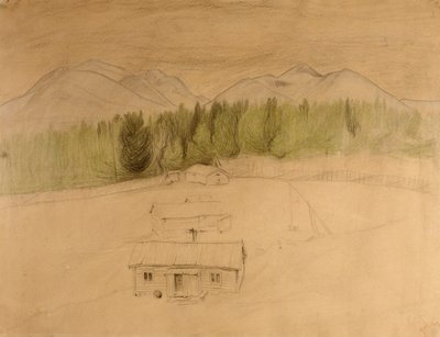 Draft para "Noite de inverno nas montanhas" de Harald Oscar Sohlberg