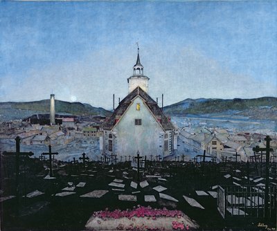 Noite (lápis de cor sobre papel) de Harald Oscar Sohlberg