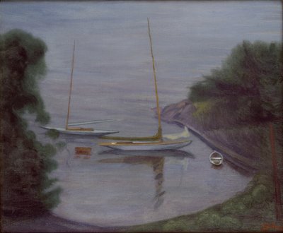 Barcos à vela (óleo sobre tela) de Harald Oscar Sohlberg