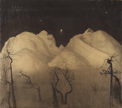 Noite de inverno nas montanhas. estudo, 1902-2 de Harald Oscar Sohlberg