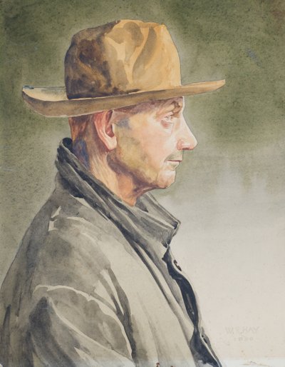 Auto-retrato, 1920 (wc no papel) de Hardie William Hay