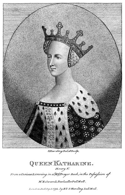 Catarina de Valois 1401-1437, rainha consorte do rei Henrique V, 1792. de Harding