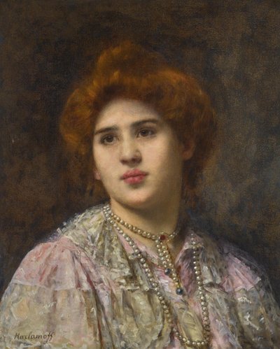 Retrato da cantora de ópera Félia Litvinne 1860-1936. de Harlamov