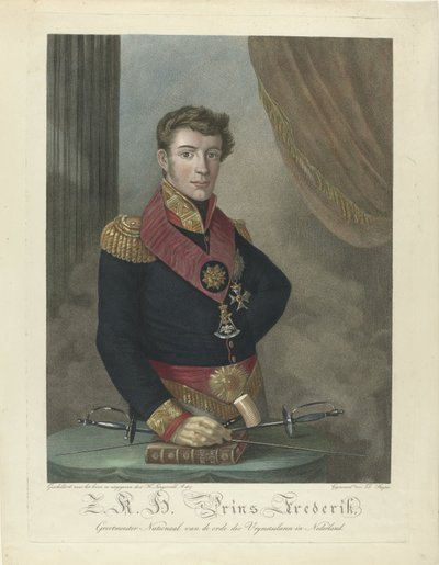 Retrato do Príncipe Frederick dos Países Baixos (1797-1881) de Harmanus Langerveld