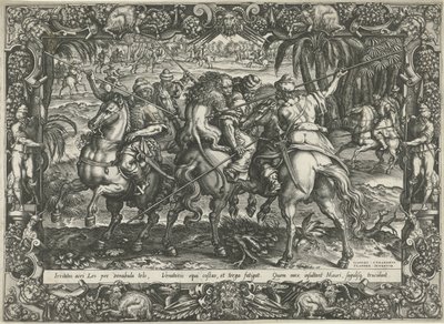 Caça ao leão
Cenas de caça (título da série) de Harmen Jansz Muller (rejected attribution)