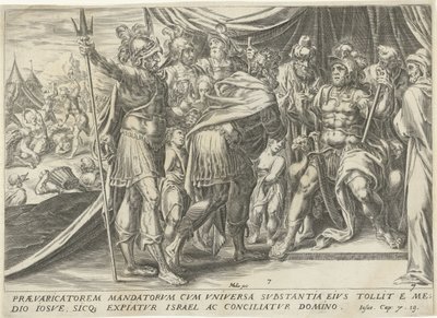 Achan perante Joshua
A história de Joshua (título da série) de Harmen Jansz Muller