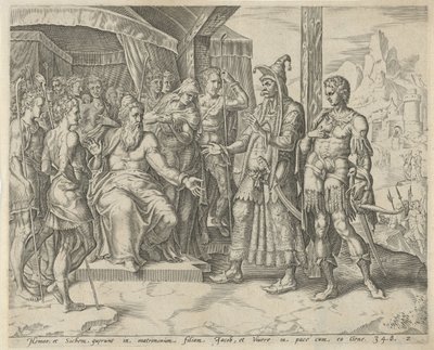 Hamor e Siquém pedem a mão de Diná a Jacó História de Diná e Siquém (título da série) de Harmen Jansz Muller