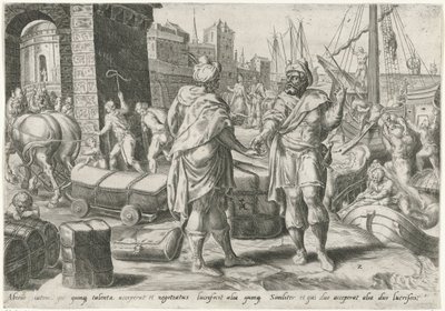Servo com as cinco profissões de talentos Parábola dos Talentos (título da série) de Harmen Jansz Muller